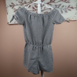 Aqua Girls Gingham Romper